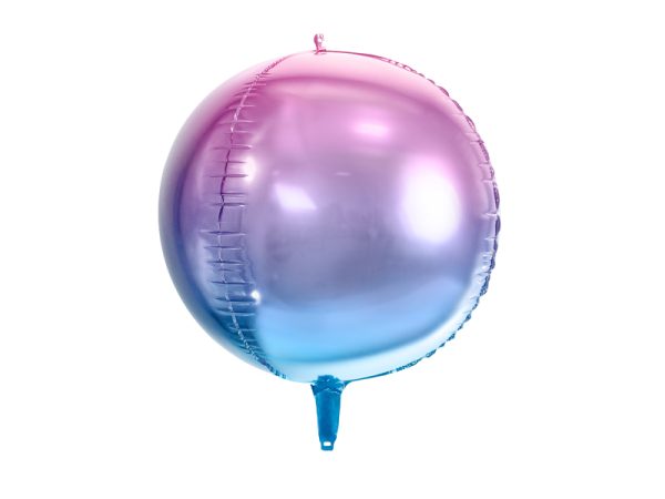 Foil Balloon Ombre Ball, violet and blue, 35cm