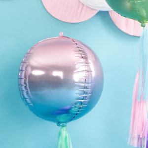 Foil Balloon Ombre Ball, violet and blue, 35cm