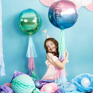 Foil Balloon Ombre Ball, violet and blue, 35cm
