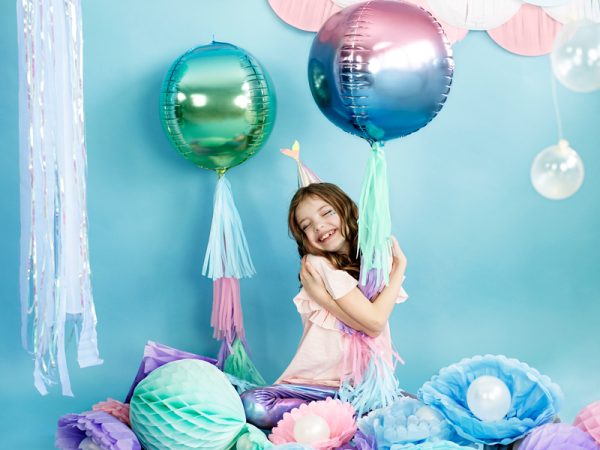 Foil Balloon Ombre Ball, violet and blue, 35cm