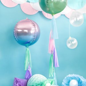 Foil Balloon Ombre Ball, violet and blue, 35cm
