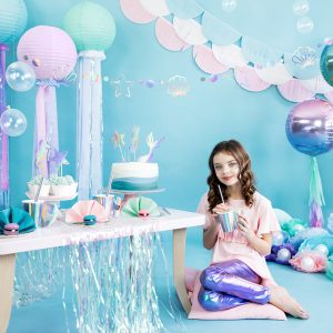Foil Balloon Ombre Ball, violet and blue, 35cm
