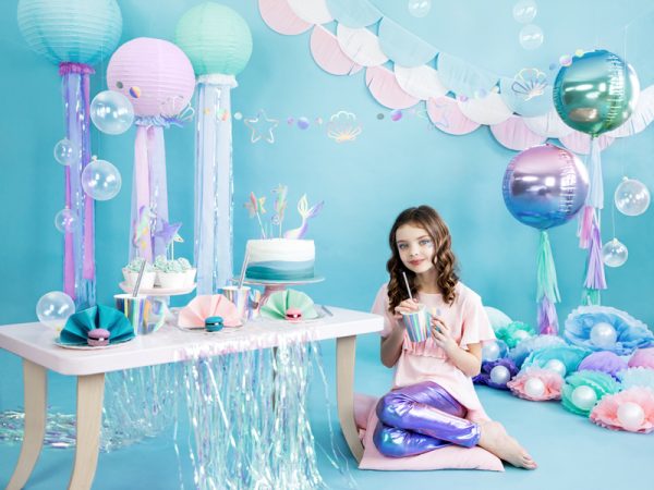 Foil Balloon Ombre Ball, violet and blue, 35cm