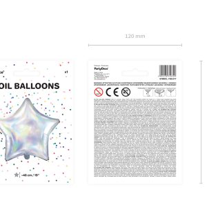 Foil Balloon Star, 48cm, iridescent