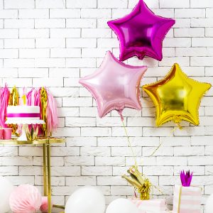 Foil Balloon Star, 48cm, dark pink