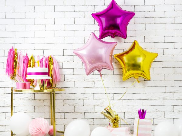 Foil Balloon Star, 48cm, dark pink