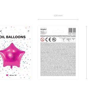 Foil Balloon Star, 48cm, dark pink