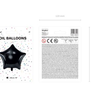 Foil Balloon Star, 48cm, black