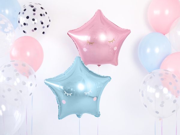 Foil Balloon Star, 48cm, sky-blue