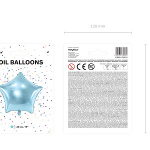 Foil Balloon Star, 48cm, sky-blue