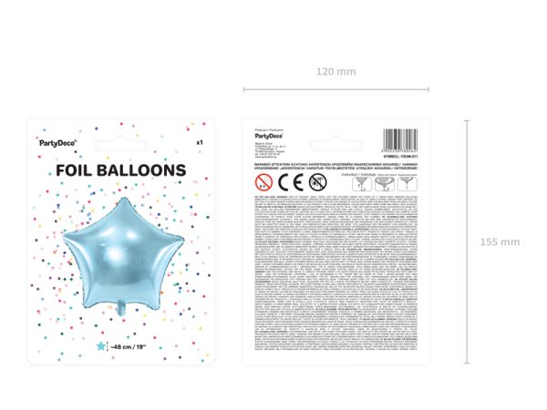Foil Balloon Star, 48cm, sky-blue
