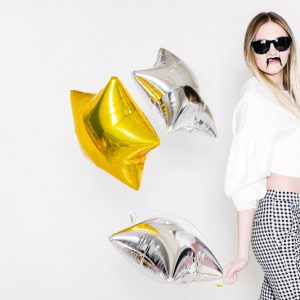 Foil Balloon Star, 48cm, silver