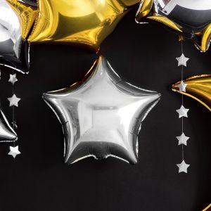 Foil Balloon Star, 48cm, silver