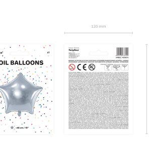 Foil Balloon Star, 48cm, silver