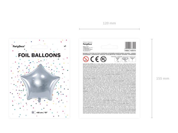 Foil Balloon Star, 48cm, silver