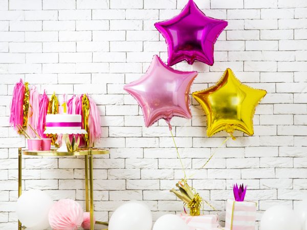 Foil Balloon Star, 48cm, light pink