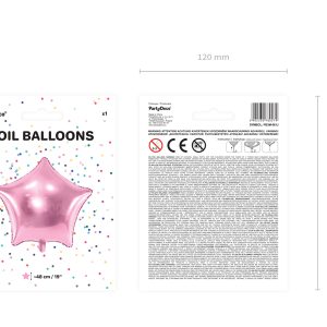 Foil Balloon Star, 48cm, light pink