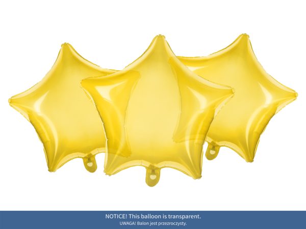 Foil Balloon Star, 48cm, yellow