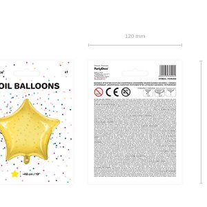 Foil Balloon Star, 48cm, yellow