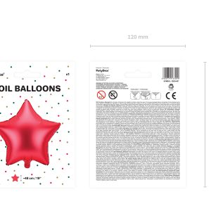 Foil balloon Star, 48cm, red