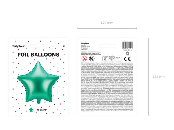 Foil balloon Star, 48cm, green