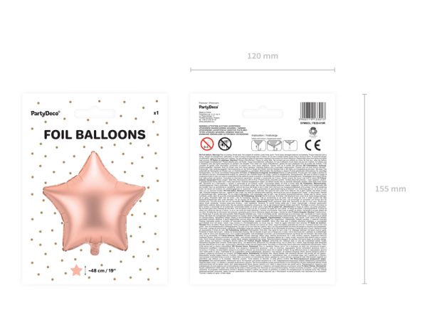 Foil balloon Star, 48cm, rose gold
