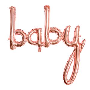 Foil balloon Baby, rose gold, 73.5x75.5cm