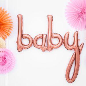 Foil balloon Baby, rose gold, 73.5x75.5cm
