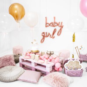 Foil balloon Baby, rose gold, 73.5x75.5cm