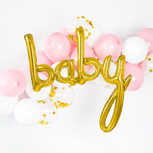 Foil balloon Baby, gold, 73.5x75.5cm
