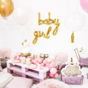 Foil balloon Baby, gold, 73.5x75.5cm