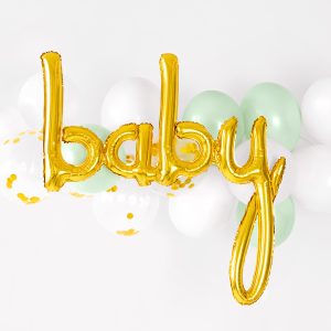 Foil balloon Baby, gold, 73.5x75.5cm