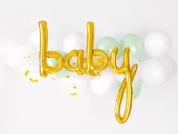Foil balloon Baby, gold, 73.5x75.5cm
