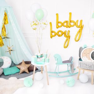 Foil balloon Baby, gold, 73.5x75.5cm