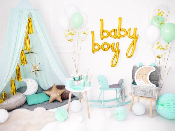 Foil balloon Baby, gold, 73.5x75.5cm