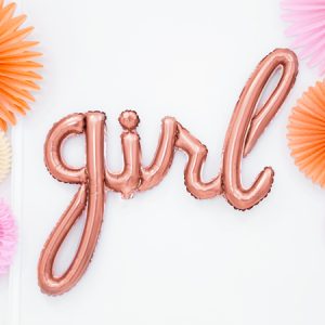 Foil balloon Girl, rose gold, 77x70cm