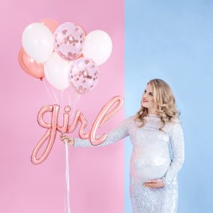 Foil balloon Girl, rose gold, 77x70cm