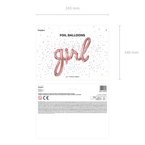 Foil balloon Girl, rose gold, 77x70cm