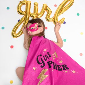 Foil balloon Girl, gold, 77x70cm