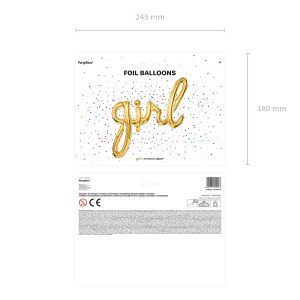 Foil balloon Girl, gold, 77x70cm
