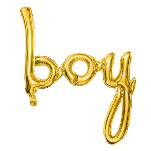 Foil balloon Boy, gold, 63.5x74cm