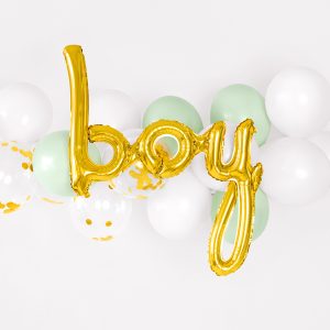 Foil balloon Boy, gold, 63.5x74cm