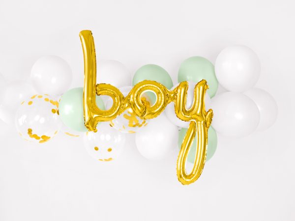 Foil balloon Boy, gold, 63.5x74cm