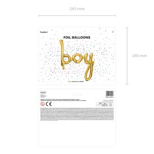 Foil balloon Boy, gold, 63.5x74cm
