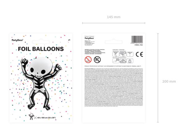 Foil balloon Skeleton, 84x100cm