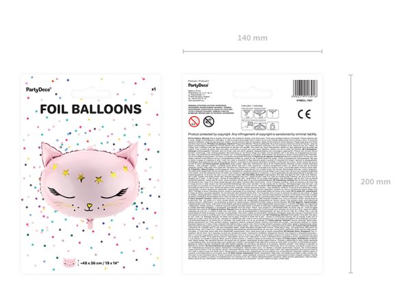 Foil Balloon Cat, 48x36cm