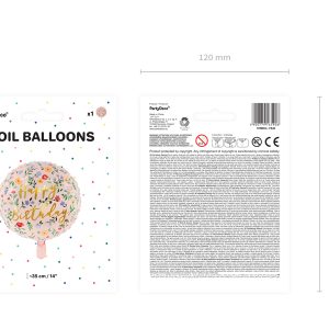 Foil balloon Happy Birthday, 45cm, light pink