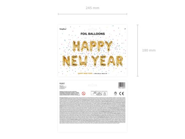 Foil Balloon Happy New Year, 422x46 cm, gold