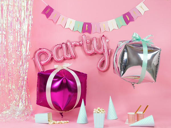 Foil Balloon Party, 80x40cm, pink