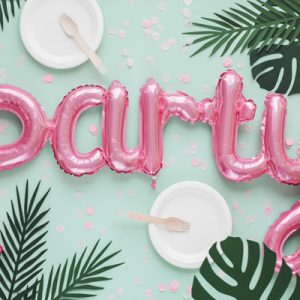 Foil Balloon Party, 80x40cm, pink